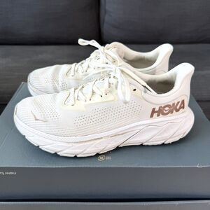 Hoka One One Arahi 7 Blanc De Blanc White Running Shoes Women's Size 8.5B